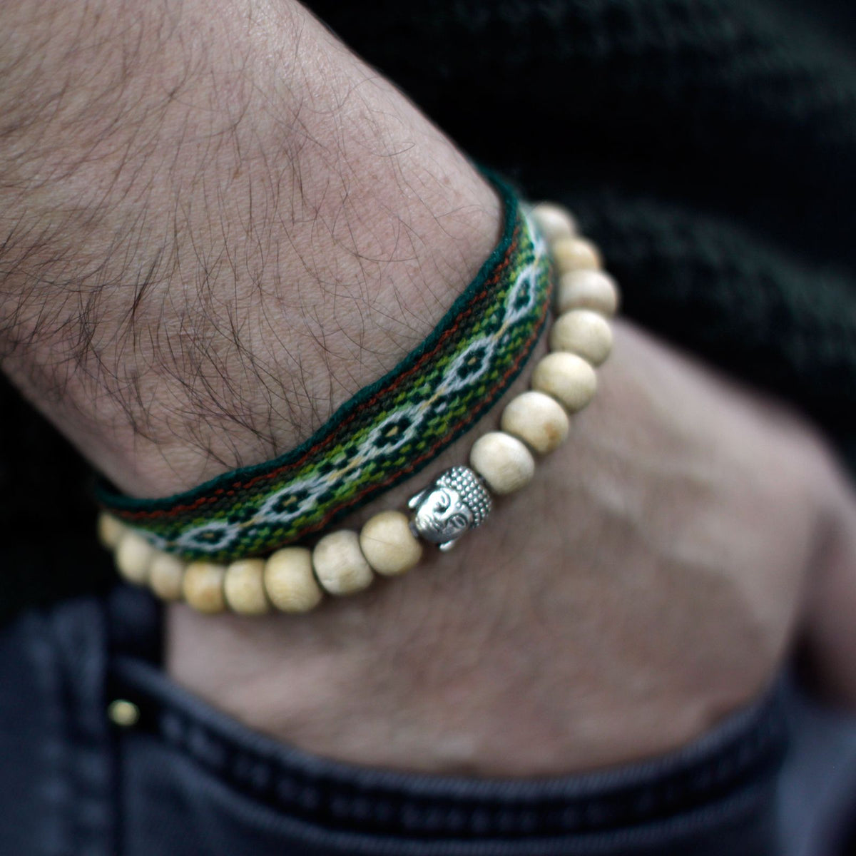 Bangle Buddha con Perle di Sandalo Profumato