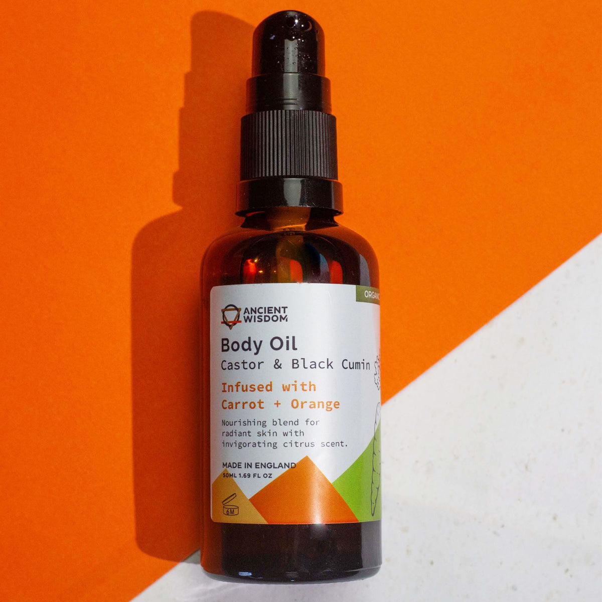 Olio Corpo Biologico alla Carota e Arancia - 50 ml