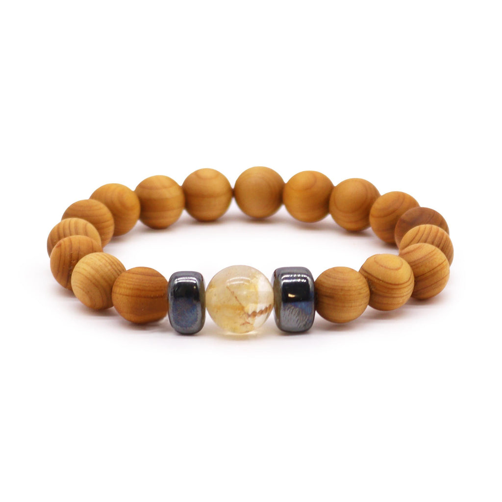 Bangle Chakra Plesso Solare in Cedro con Citrino