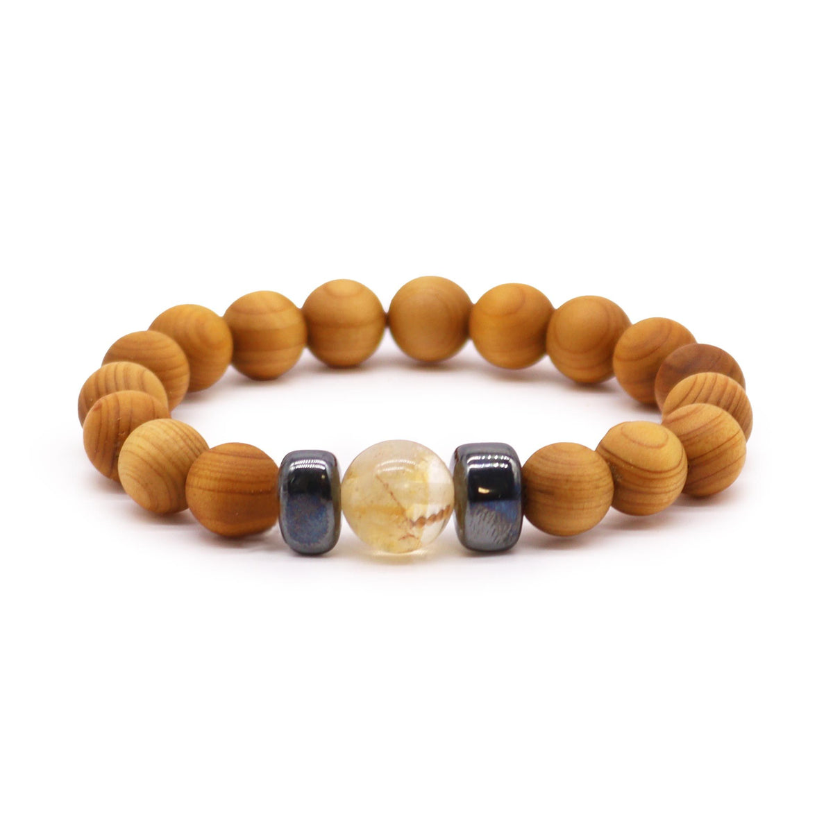 Bangle Chakra Plesso Solare in Cedro con Citrino