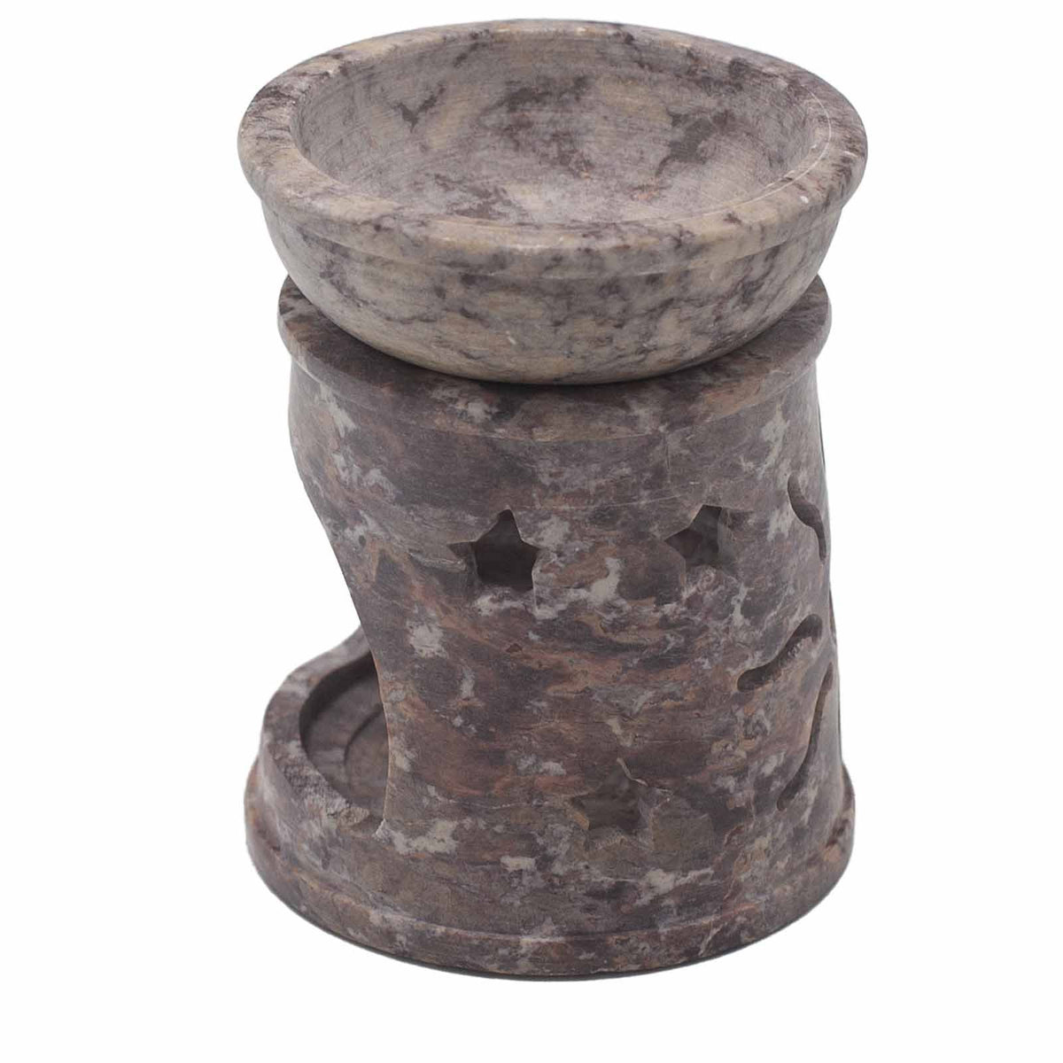 Bruciaessenze Piccolo Sole e Stelle in Pietra Saponaria 8 cm