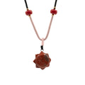 Collana con Cordino e Ciondolo in Gemma - Corniola Volto del Sole