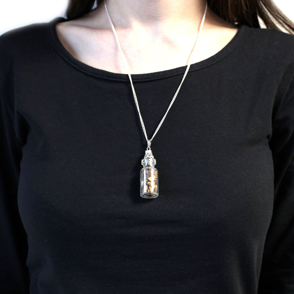 Collana con Bottiglia di Pietre Preziose - Occhio di Tigre