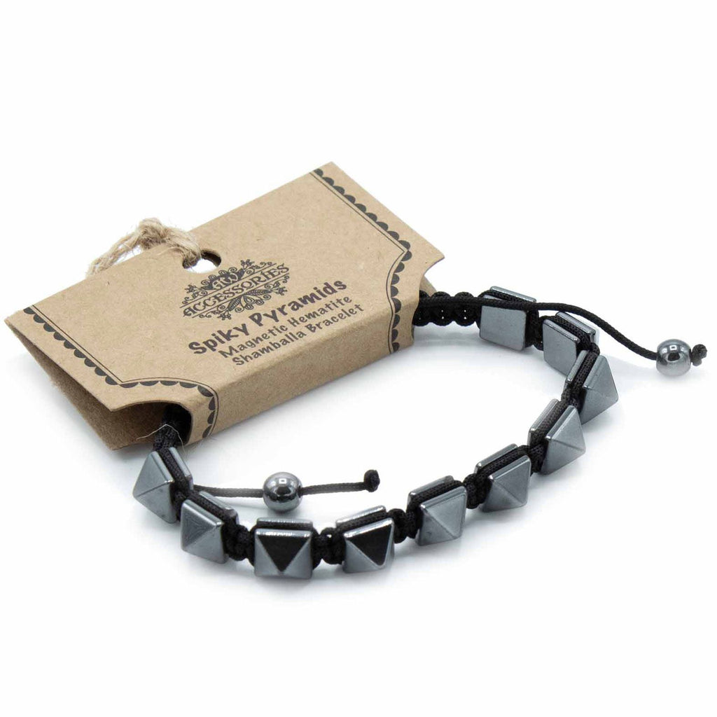 Bracciale Shamballa in Ematite Magnetica - Piramidi Appuntite