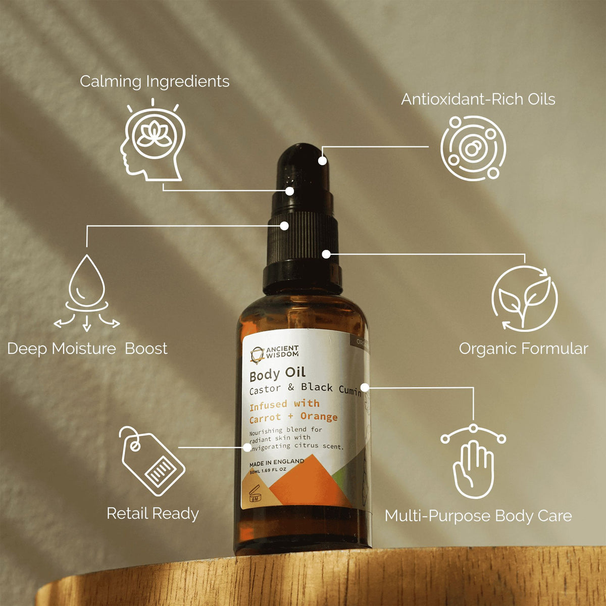 Olio Corpo Biologico alla Carota e Arancia - 50 ml
