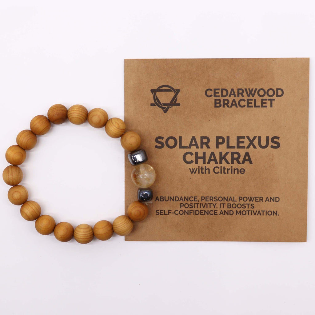 Bangle Chakra Plesso Solare in Cedro con Citrino