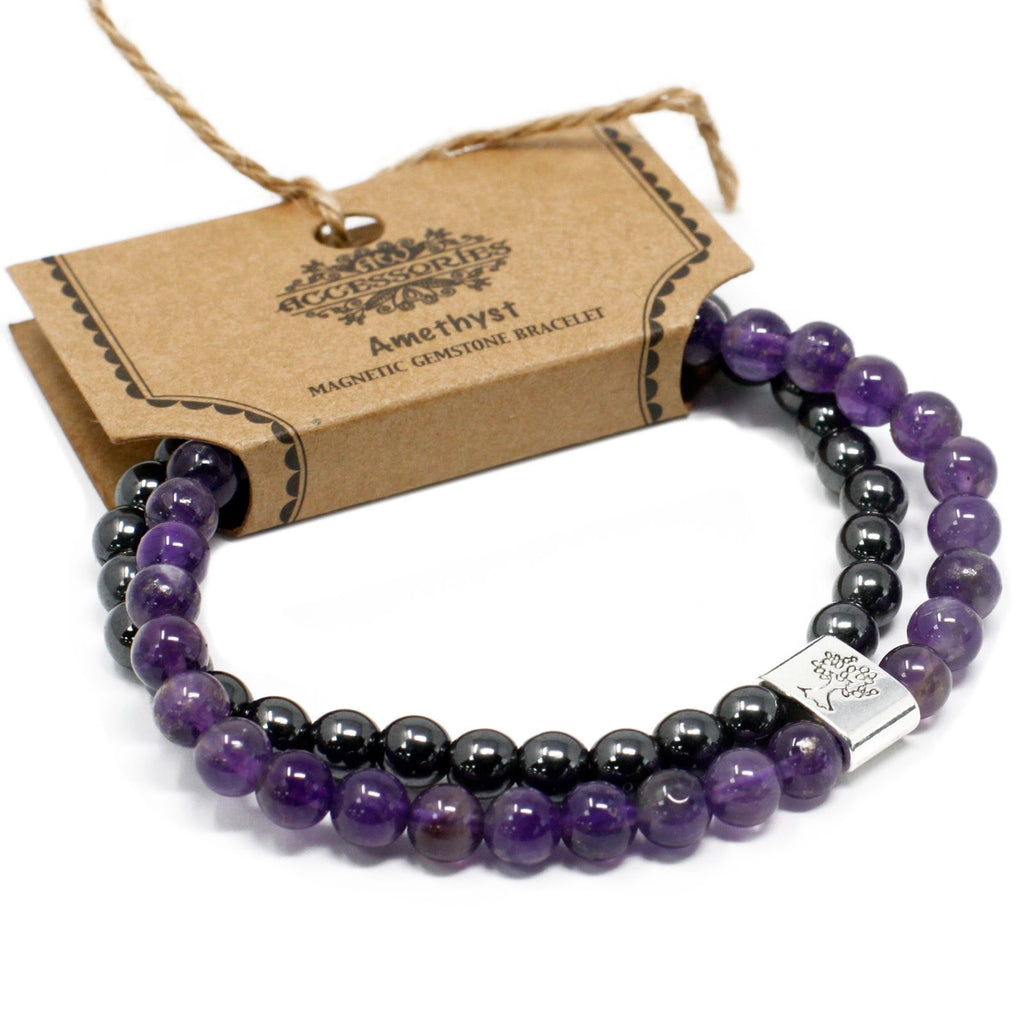Bracciale Magnetico in Pietra Preziosa - Ametista