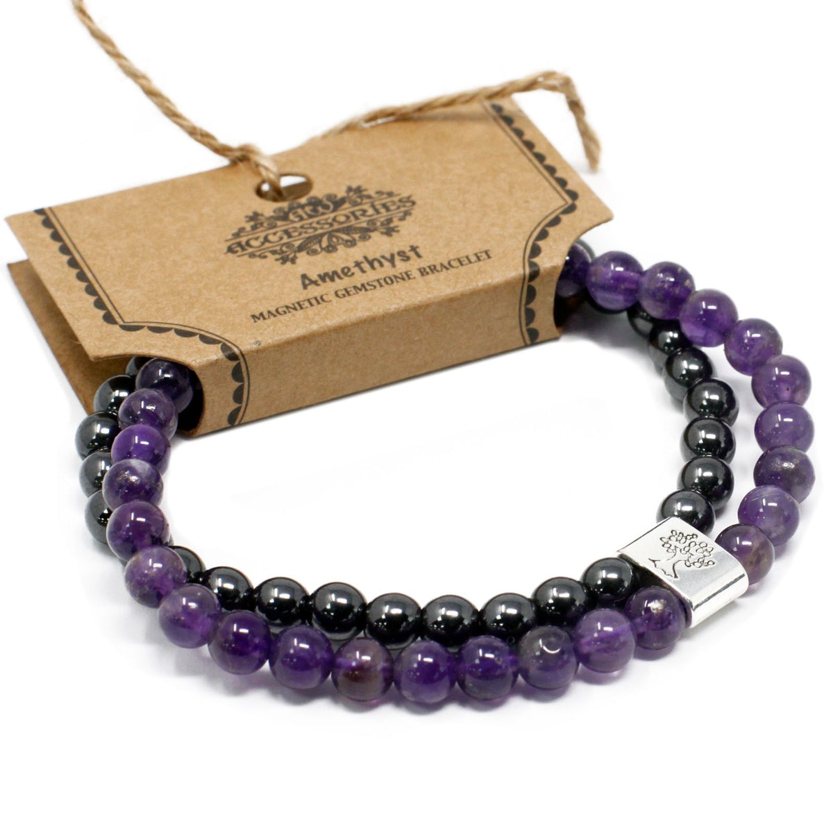 Bracciale Magnetico in Pietra Preziosa - Ametista