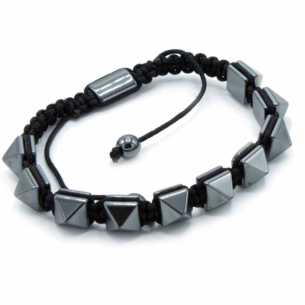 Bracciale Shamballa in Ematite Magnetica - Piramidi Appuntite