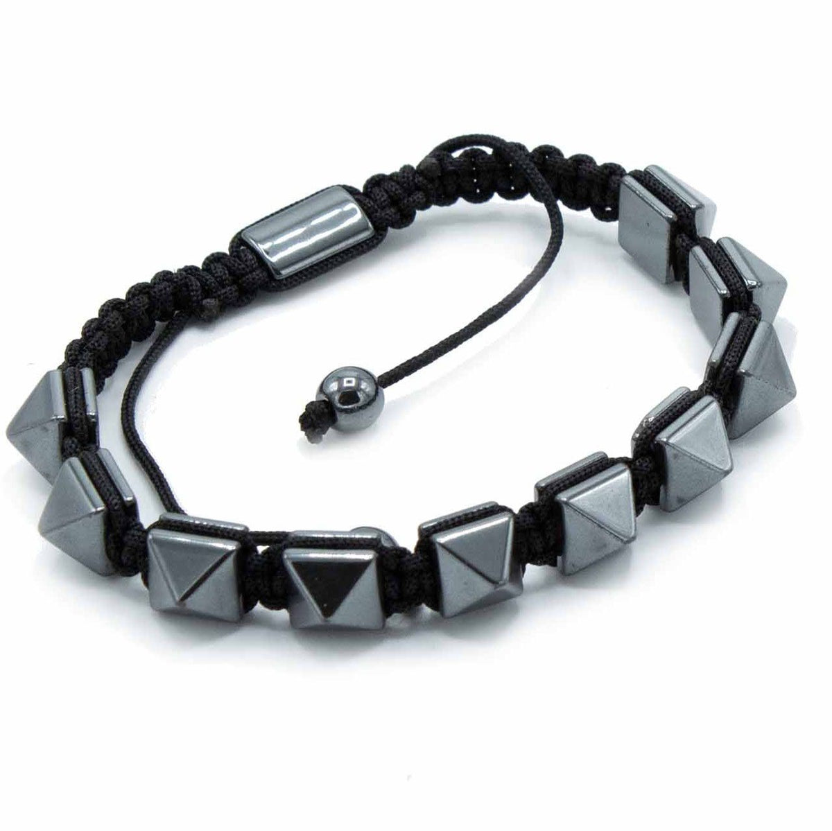 Bracciale Shamballa in Ematite Magnetica - Piramidi Appuntite