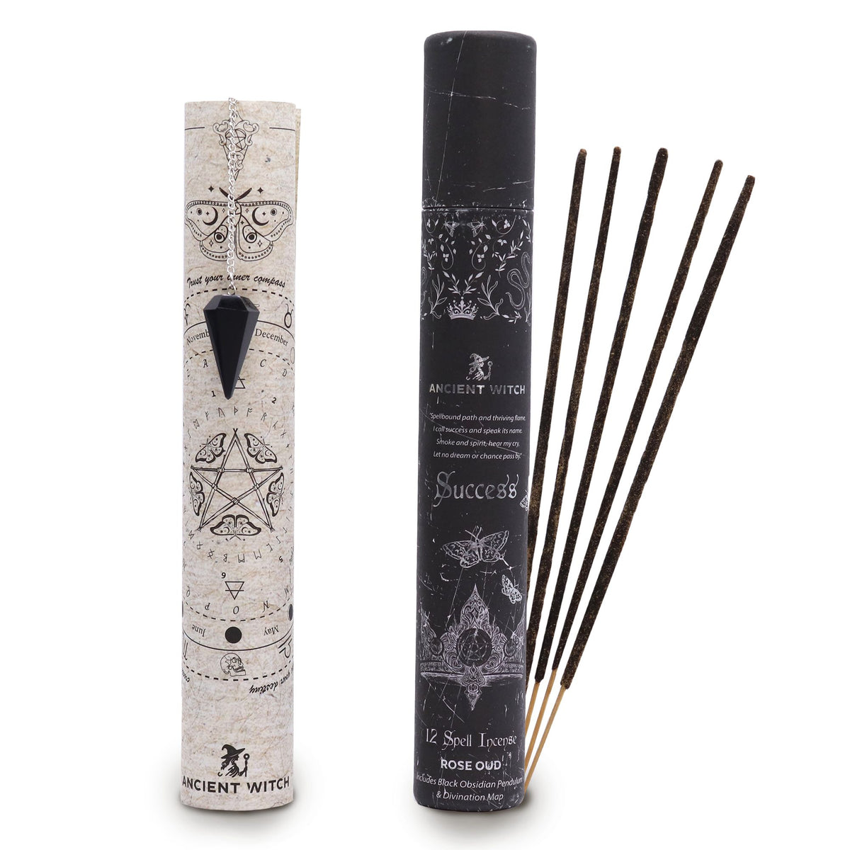 Ancient Witch Spell Incense - Successo - Pendolo Ossidiana Nera