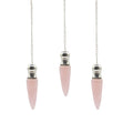 Pendolo della Scoperta della Verità con Cavità Segreta - Quarzo Rosa - Placcato Argento