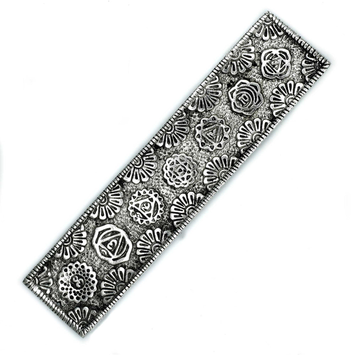Portaincenso Lungo Chakra in Alluminio Lucido - 23 cm