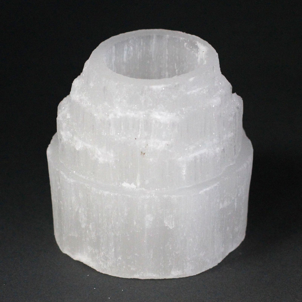 Portacandela Cima di Montagna in Selenite - 8 cm