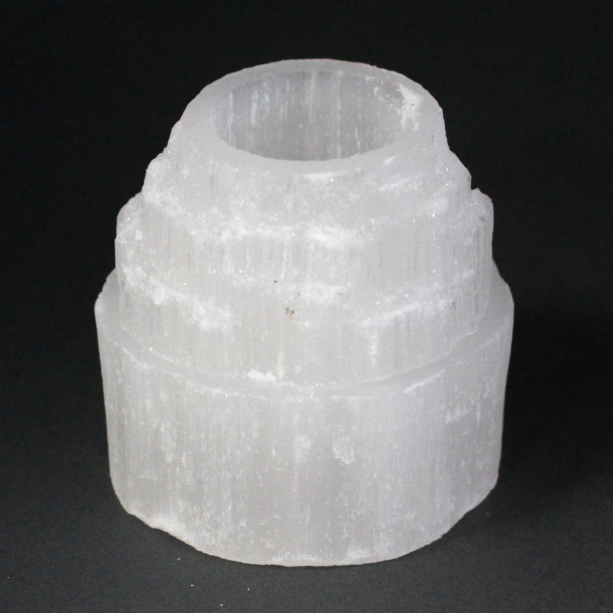 Portacandela Cima di Montagna in Selenite - 8 cm