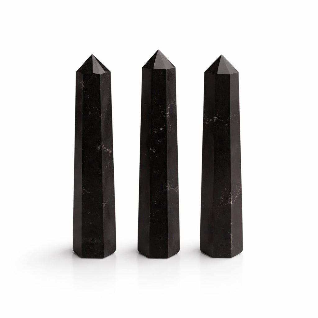 Obelisco a Sei Facce in Tormalina Nera - circa 11 cm