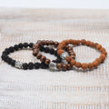 Bangle Buddha con Perle Marroni