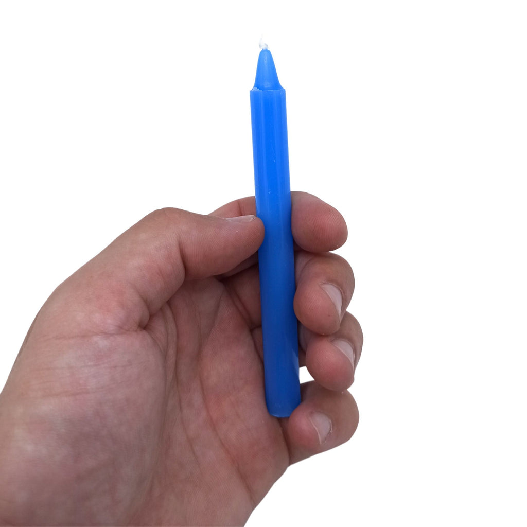 Confezione da 12 candele magiche per la manifestazione - Blu - Chakra della gola