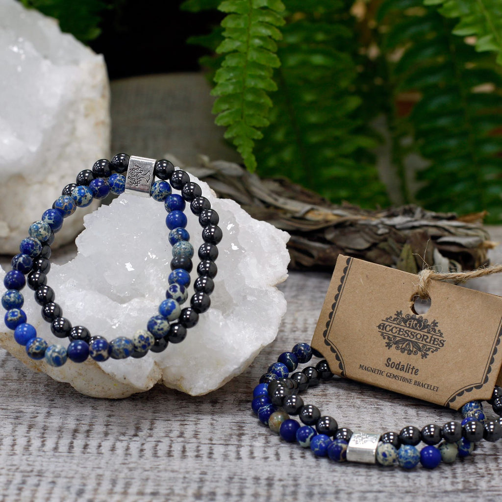 Bracciale Magnetico in Pietra Preziosa - Sodalite