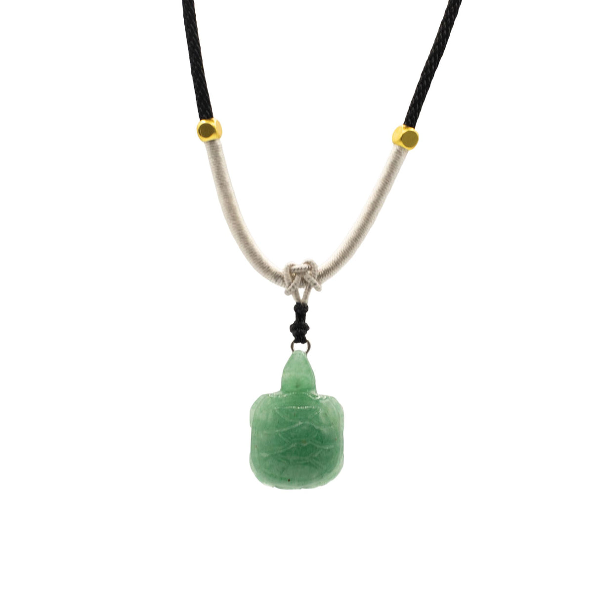 Collana con Cordino e Ciondolo in Gemma - Tartaruga di Giada