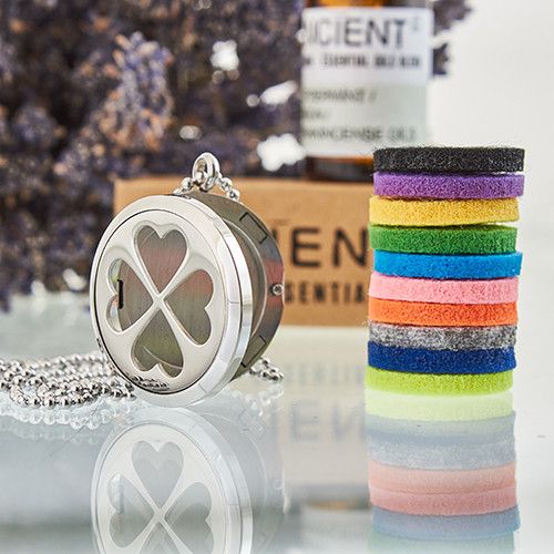 Collana Diffusore per Aromaterapia - Quadrifoglio 30 mm