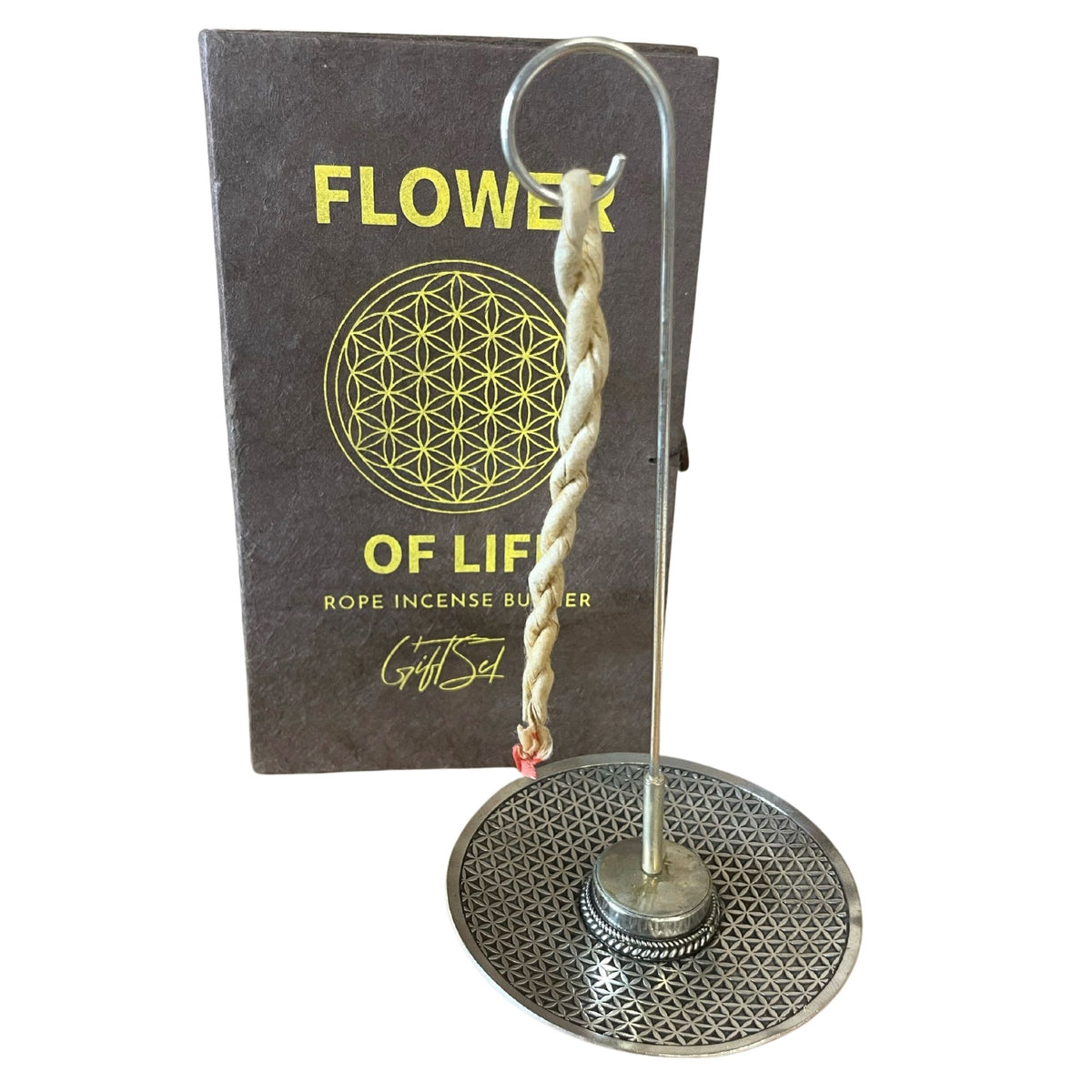 Set Incenso a Corda con Portaincenso Placcato Argento - Fiore della Vita