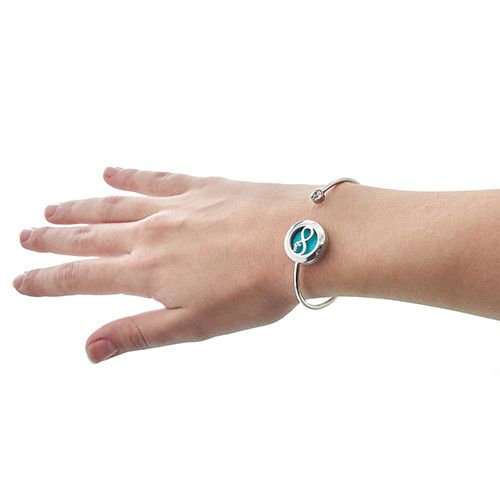 Bracciale Diffusore per Aromaterapia con Libellula e Cristallo - 20 mm