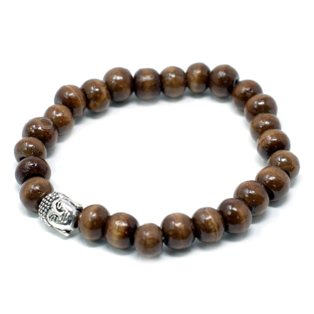 Bangle Buddha con Perle Marroni