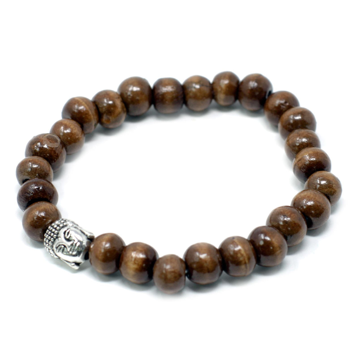 Bangle Buddha con Perle Marroni