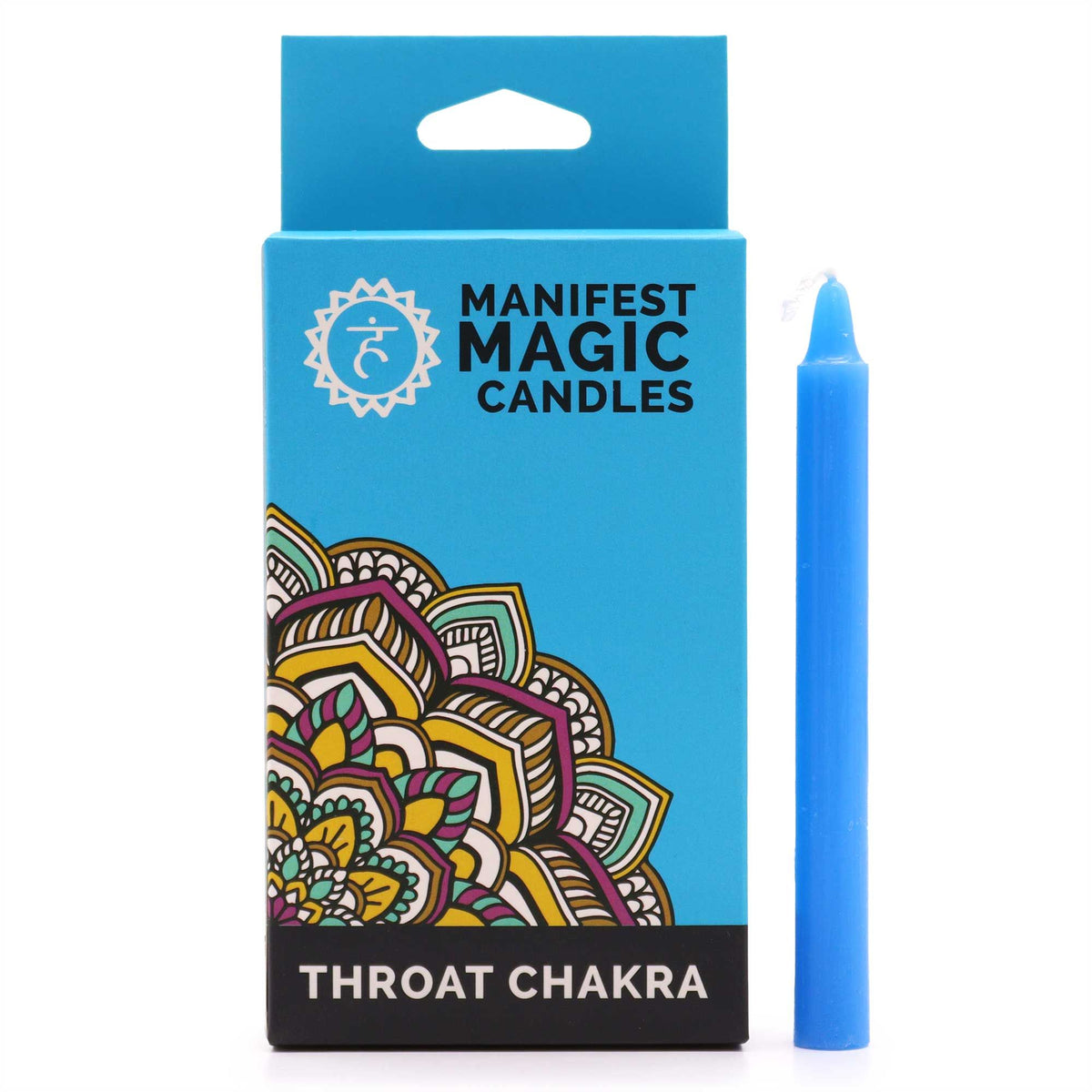 Confezione da 12 candele magiche per la manifestazione - Blu - Chakra della gola