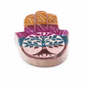 Portaincenso Hamsa in Pietra Saponaria - Albero della Vita, 9 x 6 cm