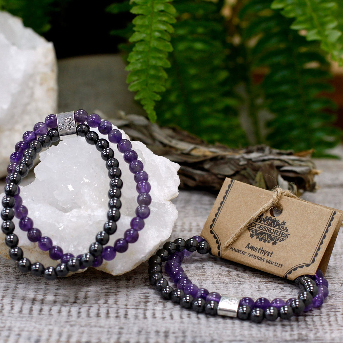 Bracciale Magnetico in Pietra Preziosa - Ametista