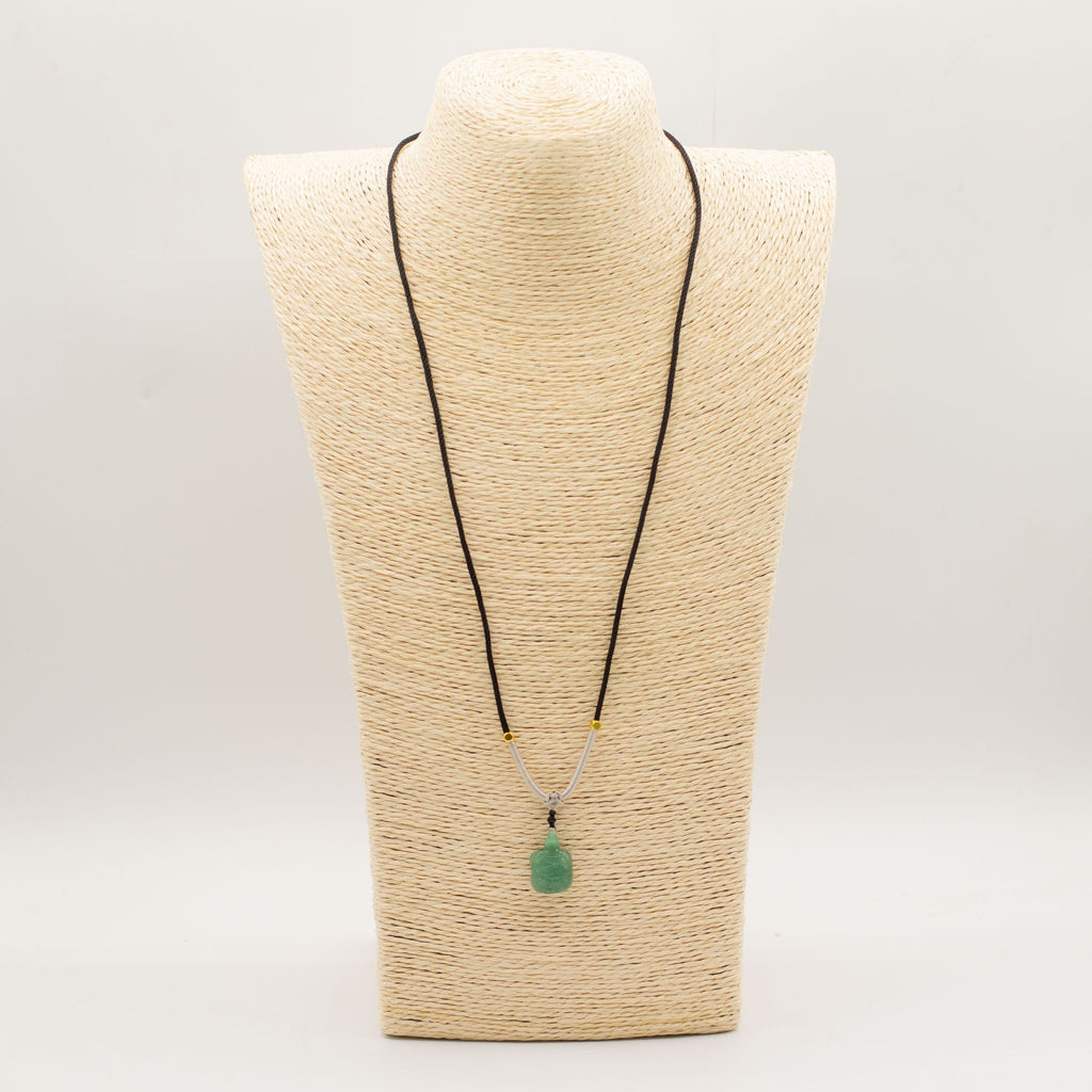 Collana con Cordino e Ciondolo in Gemma - Tartaruga di Giada