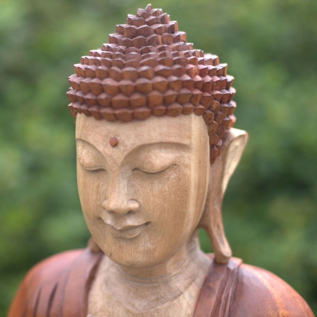 Statua Buddha Scolpita a Mano - 60cm Benvenuto