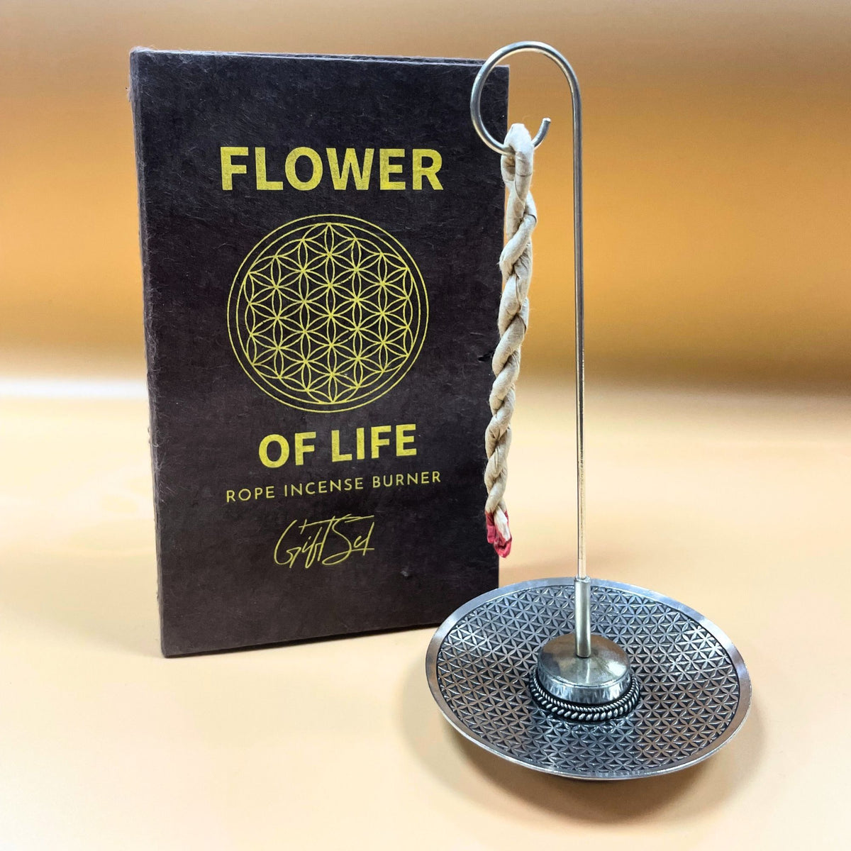 Set Incenso a Corda con Portaincenso Placcato Argento - Fiore della Vita