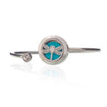 Bracciale Diffusore per Aromaterapia con Libellula e Cristallo - 20 mm