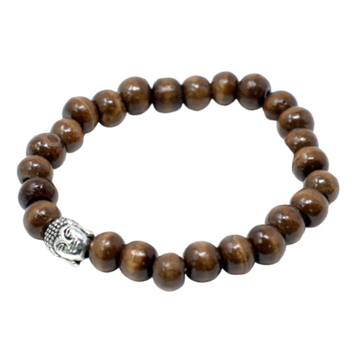 Bangle Buddha con Perle Marroni
