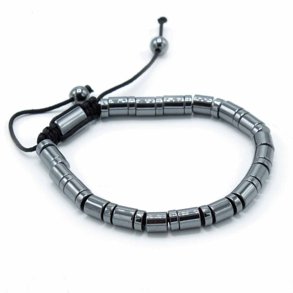 Bracciale Shamballa in Ematite Magnetica - Cilindri e Cerchi