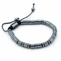 Bracciale Shamballa in Ematite Magnetica - Cilindri e Cerchi