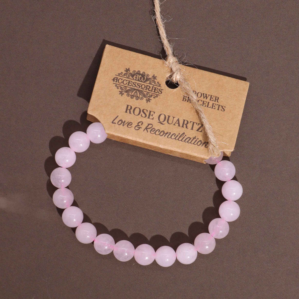 Bracciale Elastico in Quarzo Rosa - Perle da 8 mm