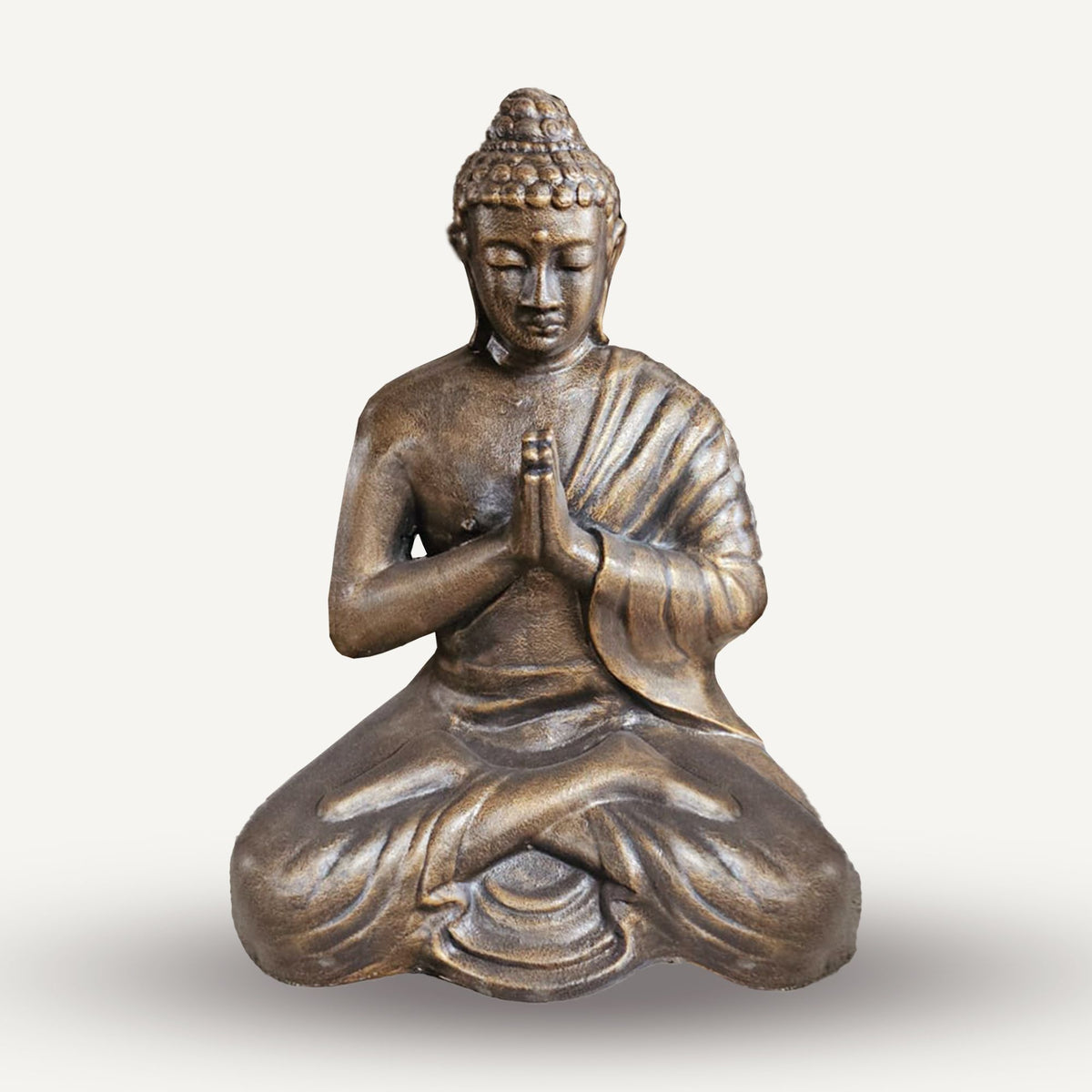 Statua Buddha in Preghiera Oro Antico Media-Grande - 1,2m