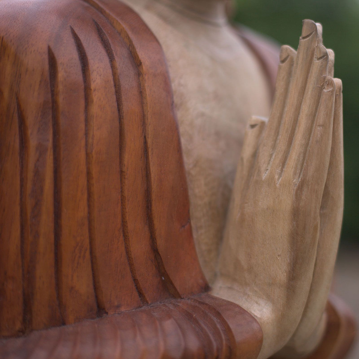 Statua Buddha Scolpita a Mano - 60cm Benvenuto