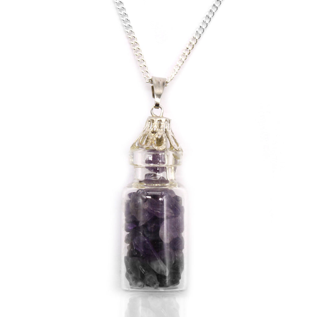 Collana con Bottiglia di Pietre Preziose - Ametista