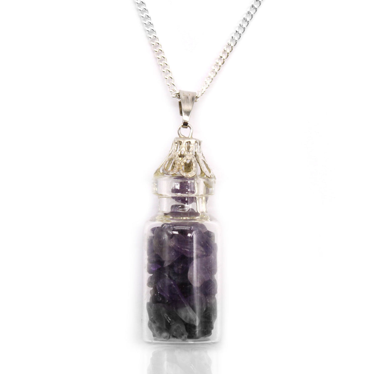 Collana con Bottiglia di Pietre Preziose - Ametista