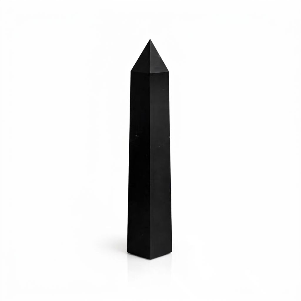 Obelisco a Sei Facce in Tormalina Nera - circa 17 cm