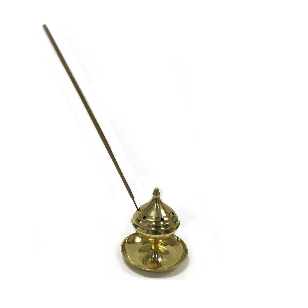 Bruciaincenso Piccolo in Ottone Lucidato con Coperchio