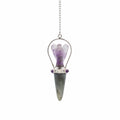 Veilwalker - Pendolo Angelo a Due Pezzi con Fascia Chakra - Labradorite e Ametista