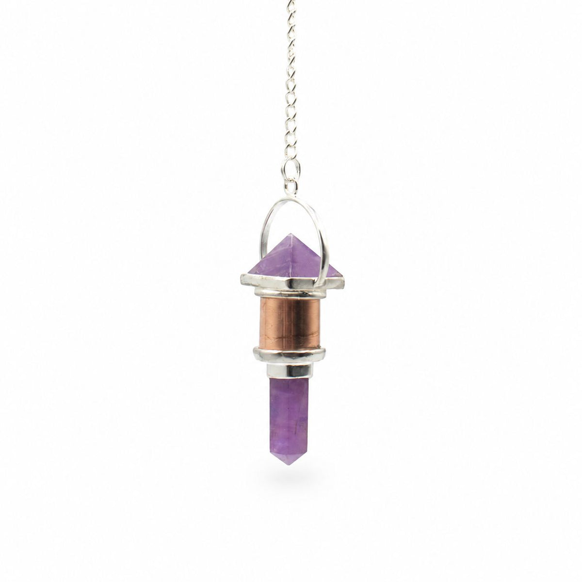 The Violet Engine - Pendolo Combo in Rame - Ametista