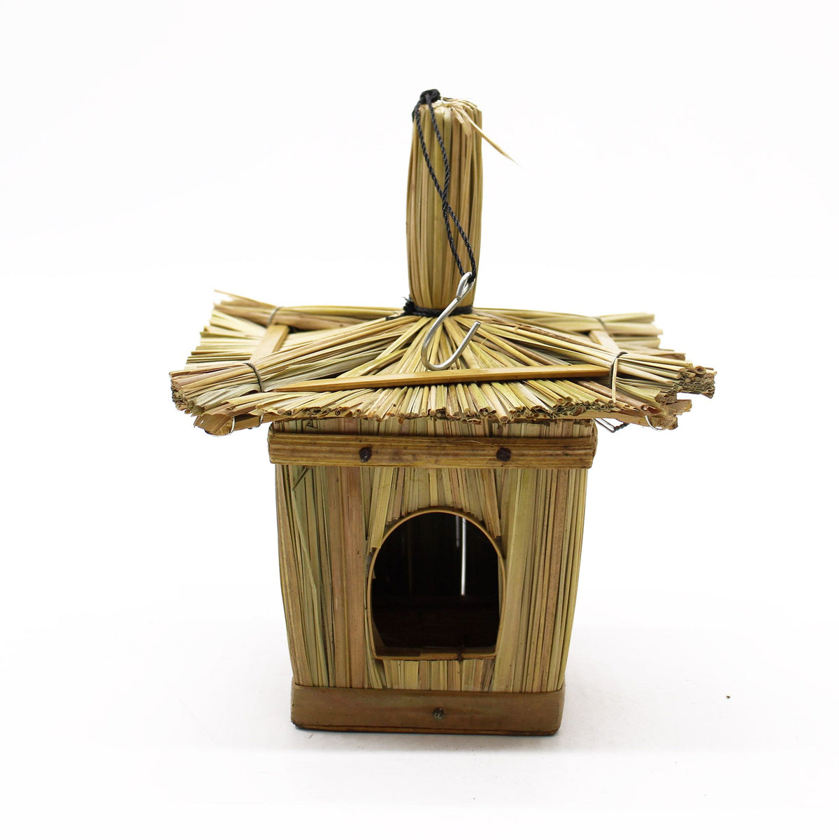 Casetta per Uccelli Quadrata Piccola in Erba Marina - 18x13cm
