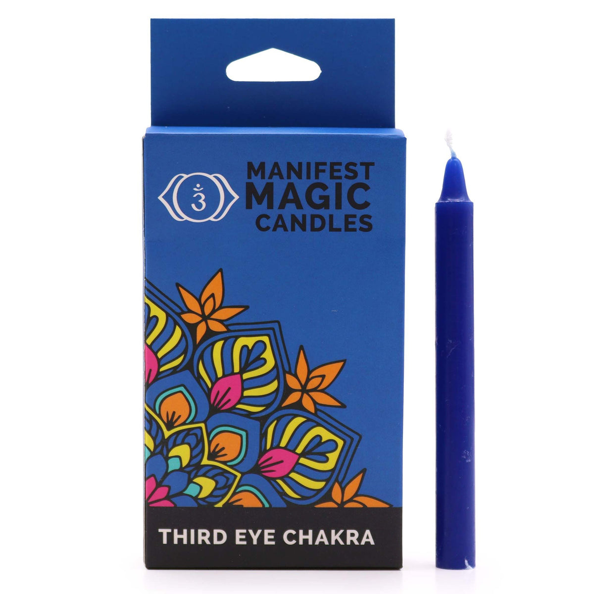 Confezione da 12 candele magiche per la manifestazione - Blu scuro - Chakra del terzo occhio